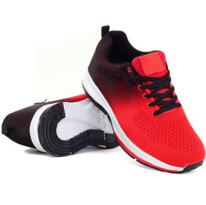 Męskie czerwono-czarne buty sportowe z białą podeszwą Declan