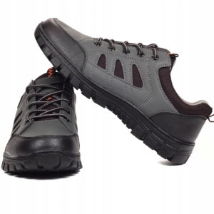 Męskie szaro-czarne buty sportowe outdoor z mocnym bieżnikiem Bradley