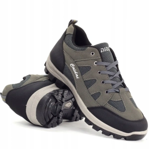 Męskie szaro-czarne buty trekkingowe sportowe z mocnym bieżnikiem Sawyer