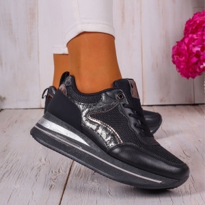 Sneakersy damskie czarne buty adidasy lekkie sportowe