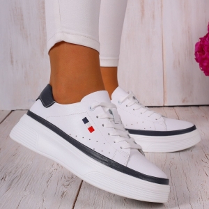 Sneakersy damskie białe ekoskóra buty adidasy lekkie sportowe
