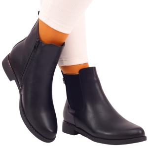 Botki damskie czarne zimowe ocieplane buty sztyblety