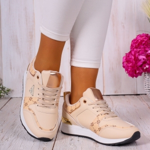 Sneakersy damskie beżowe buty sportowe wygodne