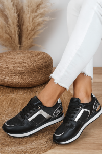 Sneakersy damskie czarne buty sportowe wygodne lekkie