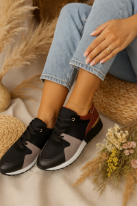 Sneakersy damskie czarne buty sportowe wygodne lekkie