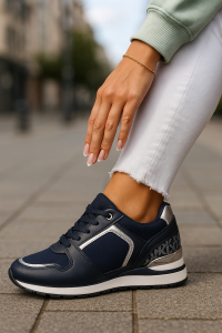 Sneakersy damskie czarne buty sportowe wygodne lekkie