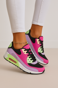 Sneakersy damskie różowe buty sportowe wygodne lekkie