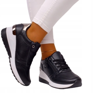 Sneakersy damskie czarne buty sportowe wygodne lekkie