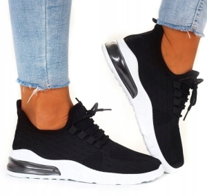  Sneakersy damskie czarne buty sportowe wygodne lekkie