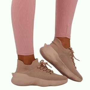 Sneakersy damskie brązowe buty sportowe wygodne lekkie
