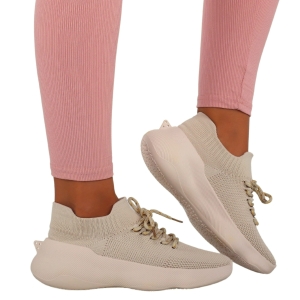 Sneakersy damskie beżowe buty sportowe wygodne lekkie