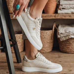  Sneakersy damskie beżowe buty sportowe Amelia