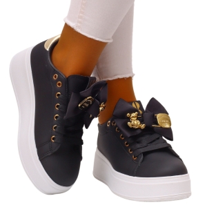 Sneakersy damskie czarne buty sportowe Lucinda