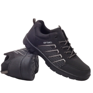 Buty męskie trekingowe sportowe czarne wygodne Chester