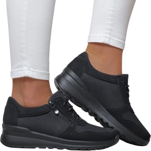 Sneakersy damskie czarne wygodne lekkie Harper
