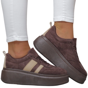  Sneakersy damskie ciemno brązowe wygodne lekkie Zoe
