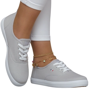 Damskie tenisówki slip-on szare wsuwane klasyczne trampki Zoe