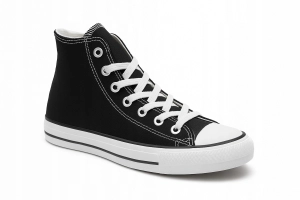 Czarne Trampki Męskie Wysokie Wiązane Casual Streetwear Logan