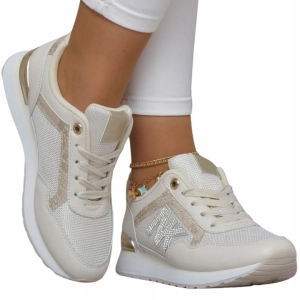 Beżowe sneakersy z cyrkoniami Luna