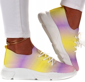 Kolorowe damskie sneakersy ombre na białej podeszwie Paisley