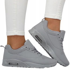 Szare sneakersy damskie sportowe z amortyzowaną podeszwą – Grace